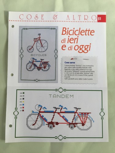 Schema punto croce biciclette - punto,
