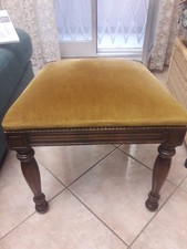 Panca/Mobiletto Antico in legno con Cuscino color Ambra 45x50 cm