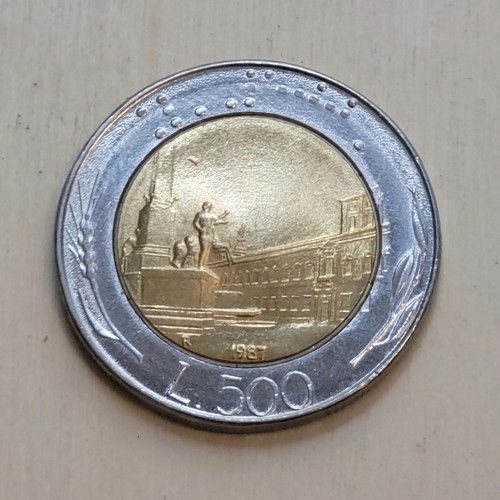 Italia 1987 metallo 500 - bi-metallo,