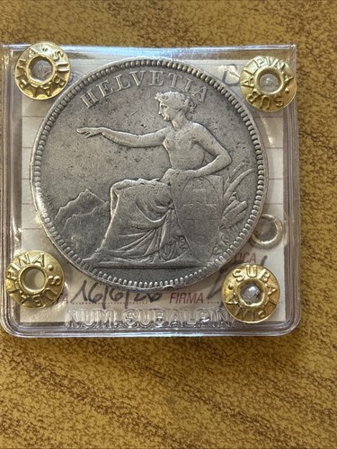 Moneta svizzera helvetia - moneta, 1874
