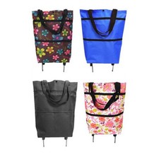 Carrello per spesa borsa sacca richiudibile busta portaoggetti con ruote trolley