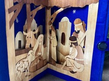 Presepe Pop Up in paglia, Paesaggio a più livelli, Betlemme, Stelle, Capanna