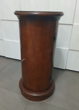 Antico Mobiletto Comodino Cilindro Stile Francese Impero Cilindrico Legno Mogano