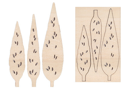 Sagome legno cipressi - legno,