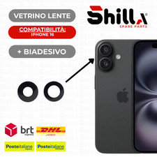 VETRINO VETRO LENTE FOTOCAMERA POSTERIORE IPHONE 16 + BIADESIVO
