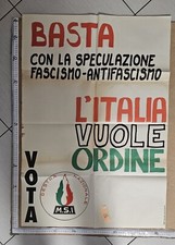 Manifesto Msi Movimento Sociale Italiano Politica Fascismo Italia Vuole Ordine 