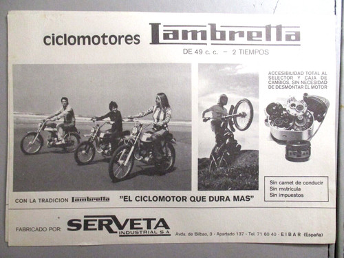 Rare prospectus espagnol moto - prospectus,