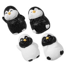  Figurine de pingouin Miniature en résine, 4 pièces, ornements d'animaux, Micro