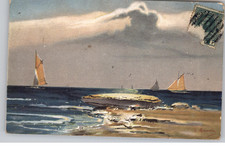 Sailing Scene with Rock by S