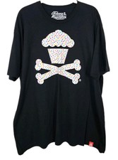 Johnny Cupcakes T Shirt Ossa incrociate e spruzzi Nero XXL 2XL