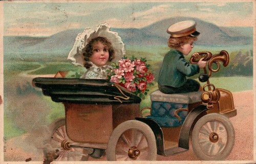 Cartolina bambini macchina - cartolina,