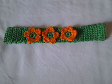 fascia/fascetta capelli bimba/neonata lavorata uncinetto verde idea regalo