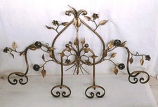 Attaccapanni /Appendiabiti in FERRO BATTUTO Dorato Con Quattro Appendini