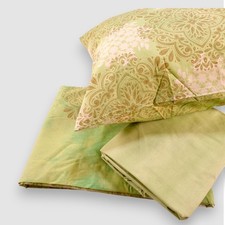 Completo lenzuola matrimoniale in cotone Bassetti Deco V1 pistacchio