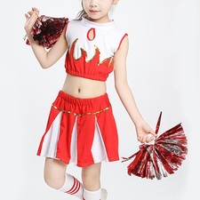  Costume Cheerleader Bambina Vestiti Danza Performance Spettacolo
