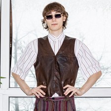 Gilet corto classico in pelle