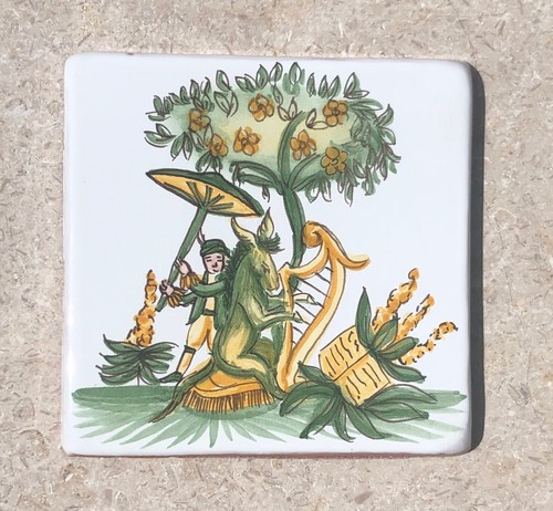 Piastrella dipinta mano - piastrella, a