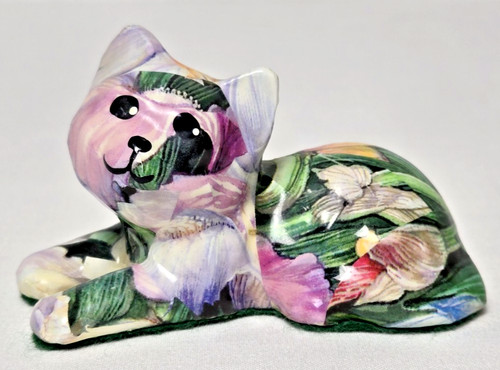 Statuina gatto decoupage