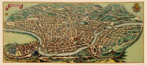 Mappa storica roma italia - roma,