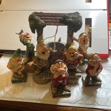 Lotto 8 figurine Jim Shore Disney Biancaneve 7 nani con auguri leggi bene