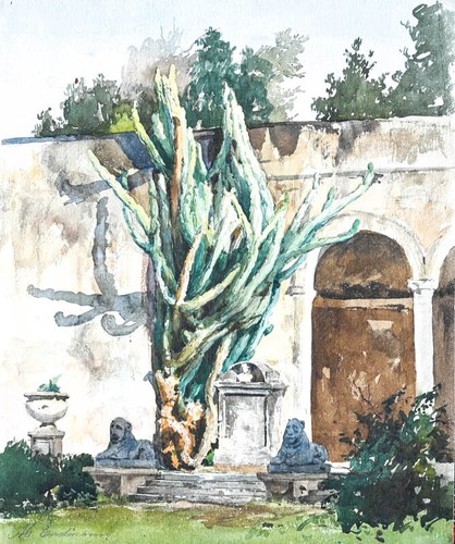 C1880 italia palazzo giardino - italia, palazzo-giardino