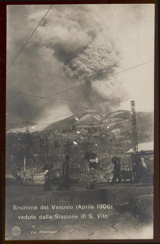 Cartolina napoli eruzione del - eruzione,