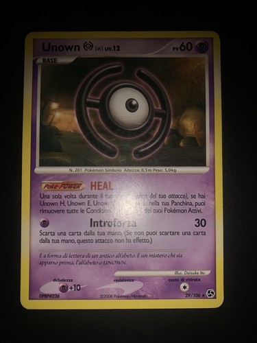 Carta pokémon unown - carta, 12