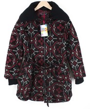Cappotto DESIGUAL Sagitario donna EU38 rosso melange stile jacquard designer *