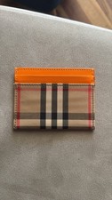 Burberry Vintage – Porta Carte in Pelle e Check Iconico giallo