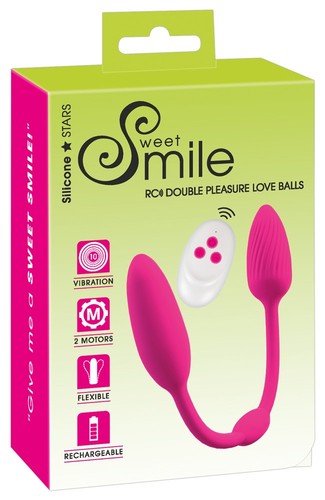 Pink silicone double - double, vibrator