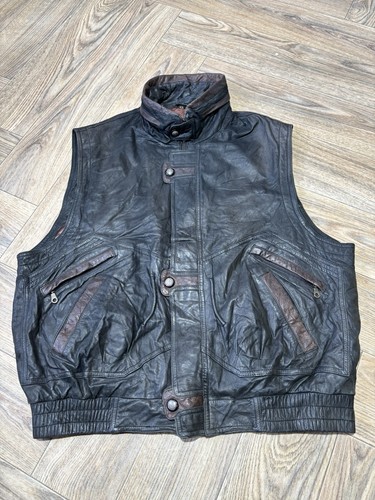 Gilet uomo pelle nero - pelle,