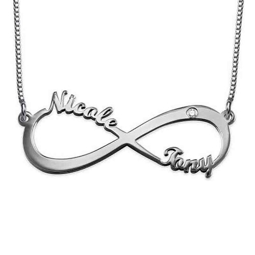 18kt white gold infinity name - gold,