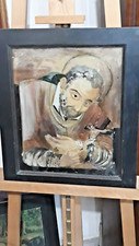 Sant' Alfonso dipinto olio su vetro XVIII sec. con cornice antica cm 50 x 44