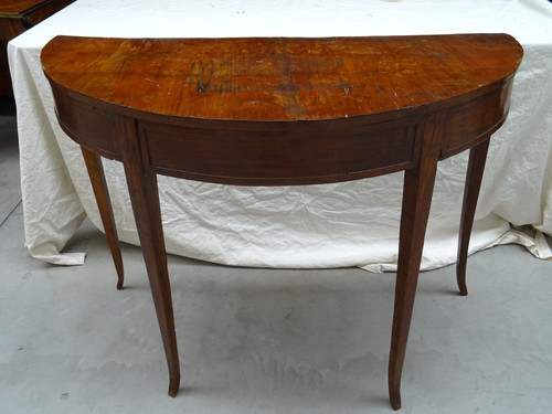 Console mezzaluna noce fine - console/mezzaluna,