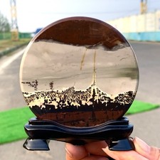 150G Bellissima pietra calcarea dendritica cinese naturale quadro Guohua -Rara