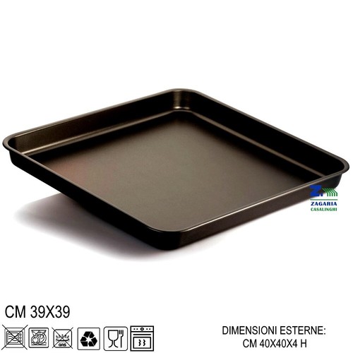 Teglia tegame bassa 40x40x4 - tegame,