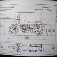 MOTO GUZZI V50 MONZA 1980 SCHEDA Omologazione ORIGINALE DIAGRAM SPECS