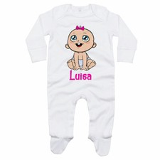 Tutina neonata personalizzata con nome bimba con dentino