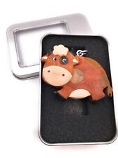 Portachiavi Legno Mucca Bovini