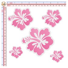 fiori ibiscus adesivi auto moto Sticker flowers tuning helmet print pvc 5 pz.