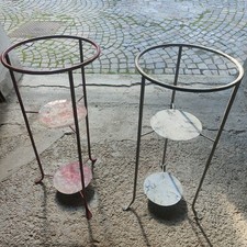 Antico porta catino lavamani smaltato in ferro battuto toletta toilette completo