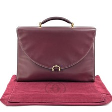 Cartier Valigetta Borsa Business Portadocumenti Bordeaux Rosso Pelle Autentica