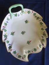 Porcellana Herend Foglia Vite Uva  Vassoio Piatto Raviera Oro 24kt