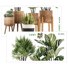  2 Fogli Adesivi Murali Soggiorno Arte per Camera da Letto Ufficio Decalcomanie Botanica