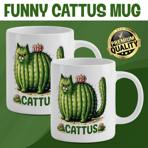 Funny cattus coffee mug - funny,
