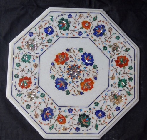 Tavolo marmo con inlay - marmo,