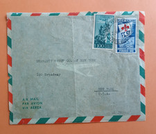 REPUBBLICA 1951 GIOCHI GINNICI L. 15 + AEREA SU BUSTA DA MILANO PER USA