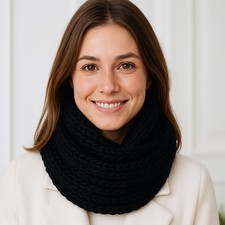 Sciarpa Ad Anello Nera Donna