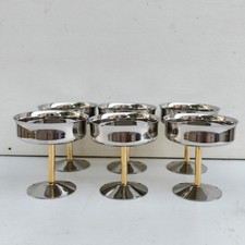 Set 6 Coppe Gelato Vintage in Metallo Acciaio 