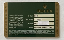 Warranty Guarantee Rolex